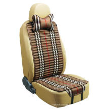 Car Seat Cover Flat Shape Double Sides Use with Checked Flax and Pleuche-Beige